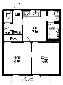 エトワール　間取図　小田急江ノ島線　六会日大前　湘南台　賃貸