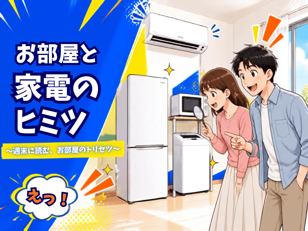 『お部屋と家電のヒミツ〜週末に読む、お部屋のトリセツ〜』　飯島興産　賃貸　売買　六会日大前